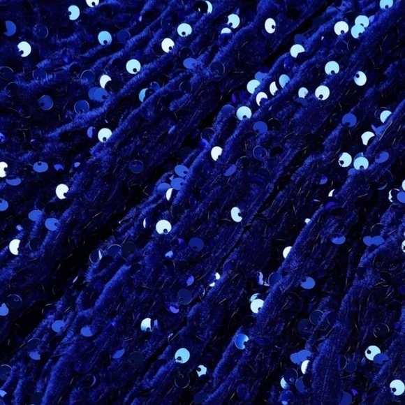 Blue Sequined Pendulum Special Event Maxi Dress - Picture 15 of 16